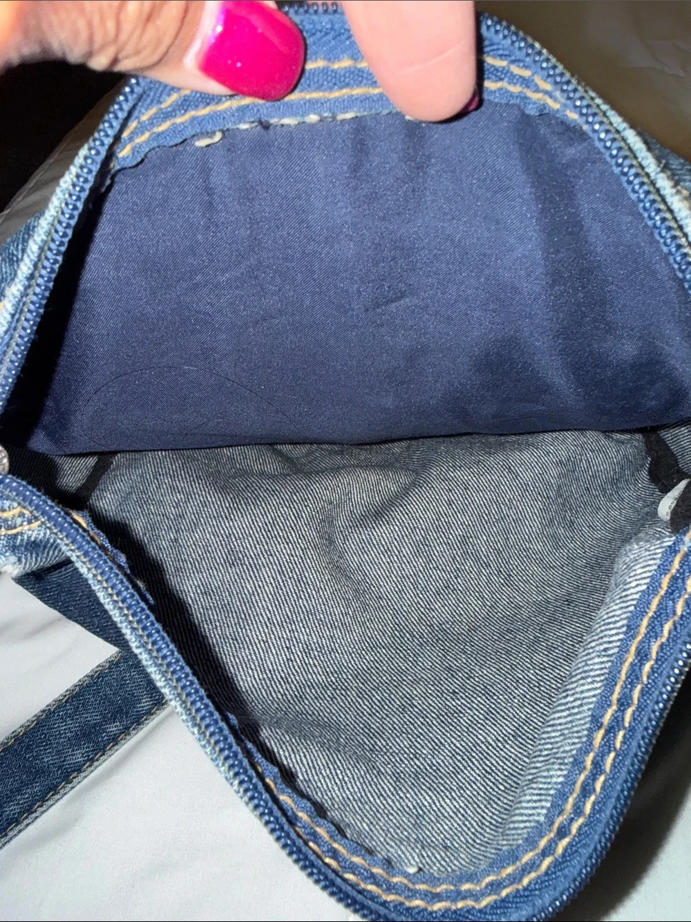 Denim Crossbody Bag in Blue - Casual Women's Shoulder Bag
